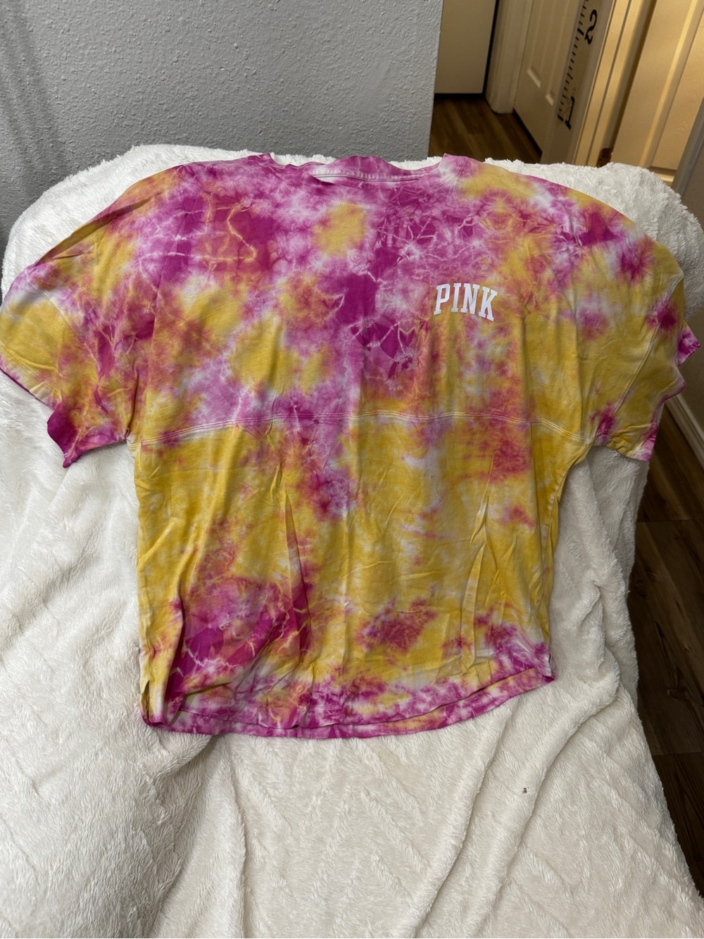PINK Tie-Dye Tee in Pink & Yellow